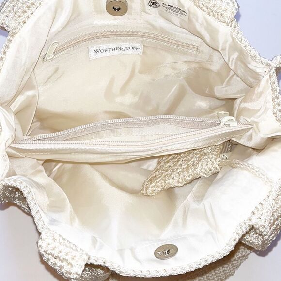 Cream woven bag and change pouch - Picture 4 of 6